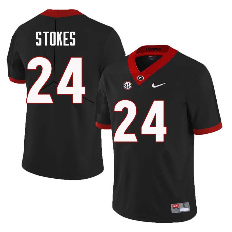 Georgia Bulldogs #24 Eric Stokes College Football Jerseys Sale-Black